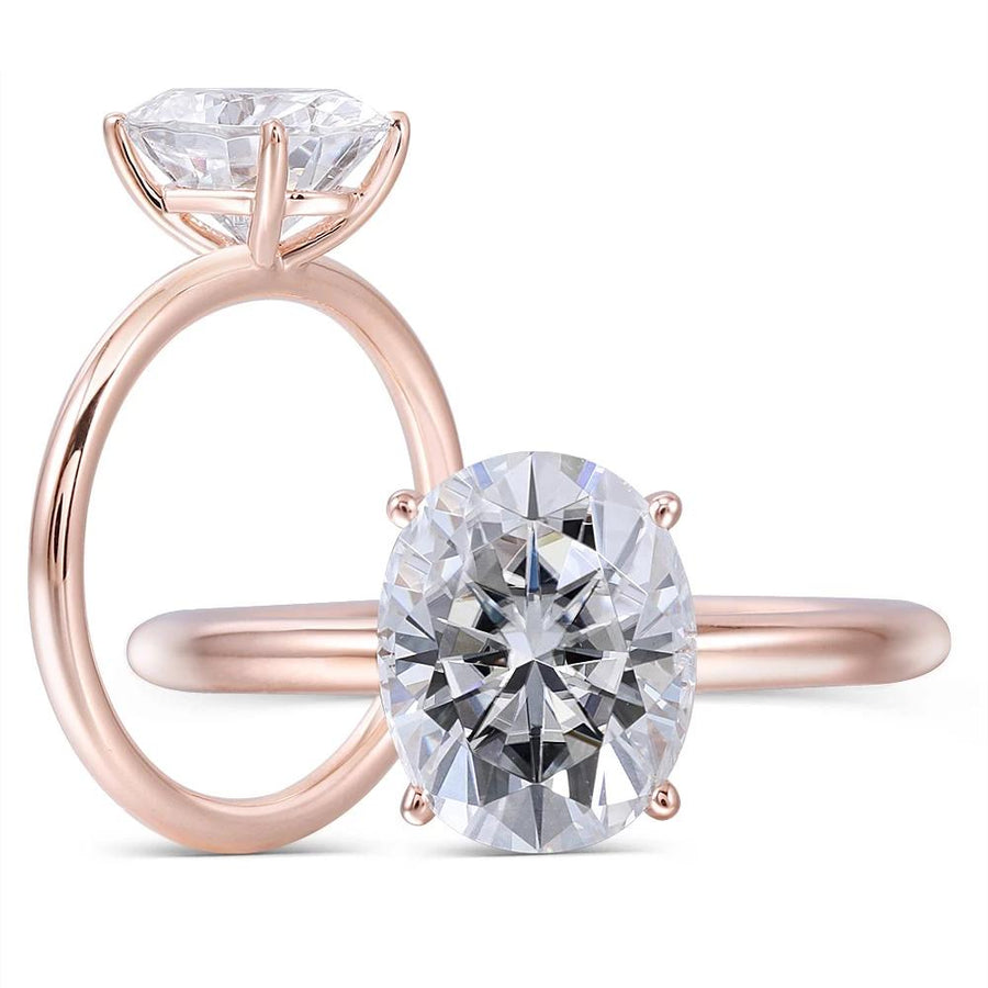 Classic Oval Solitaire Ring (3 Carat) - Moissanite, Done Better.