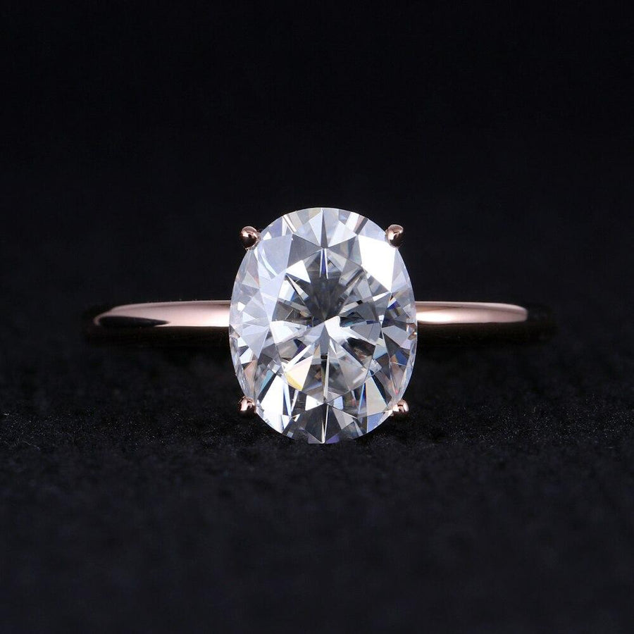 Classic Oval Solitaire Ring (3 Carat) - Moissanite, Done Better.