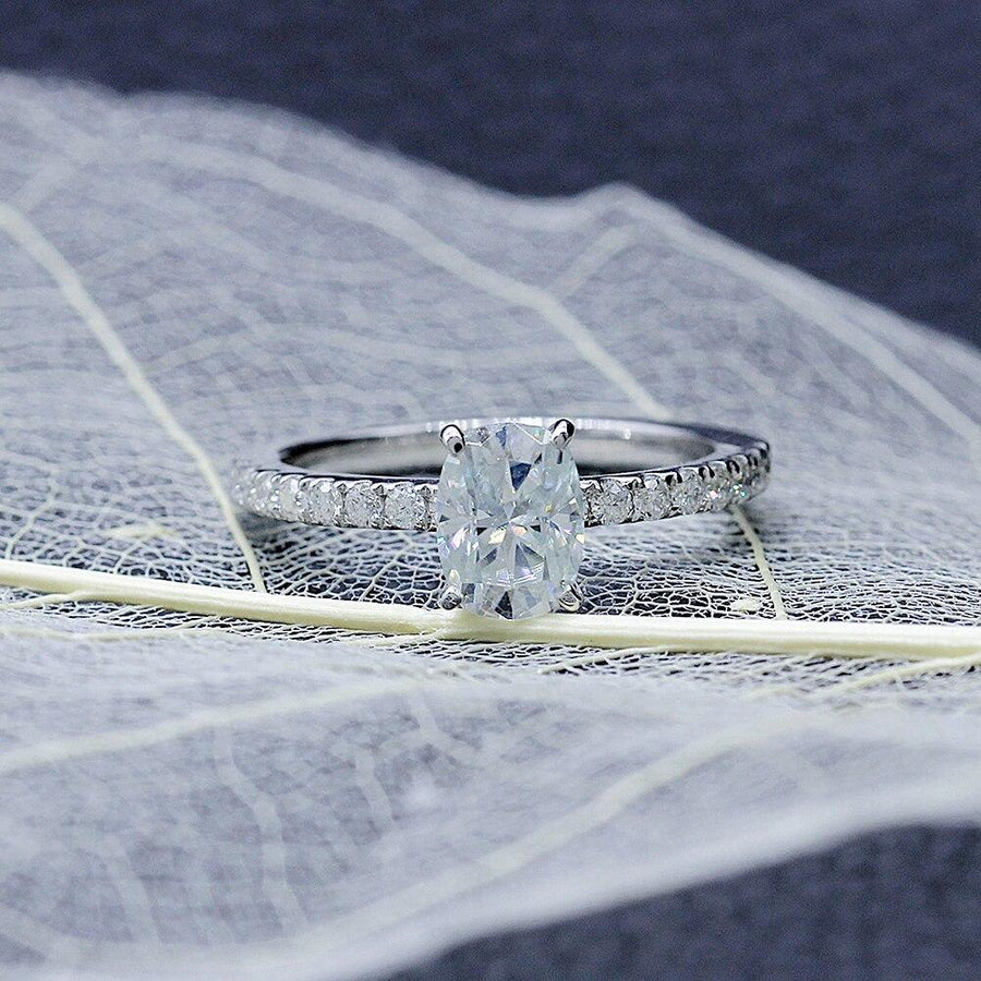 Oval Pave Band Ring (1 Carat) - Moissanite, Done Better.