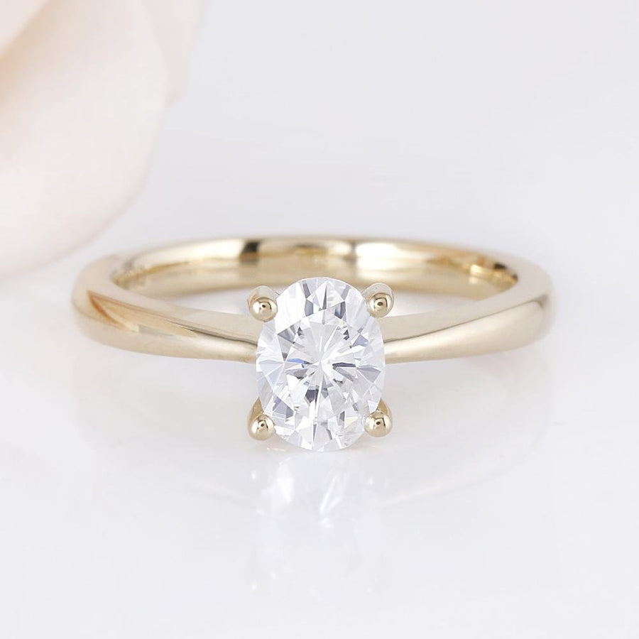 Oval Solitaire Ring (1.8 Carat) - Moissanite, Done Better.