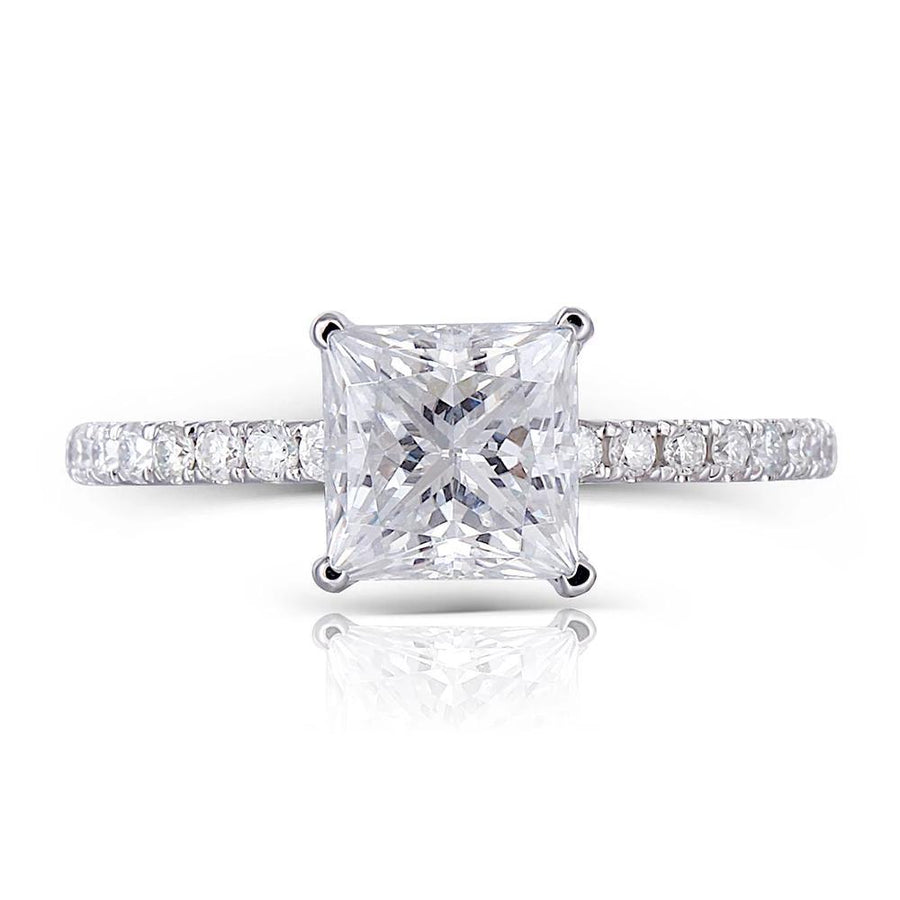 Princess Cut Solitaire 1.5CT Ring in 14K White Gold - Moissanite, Done Better.