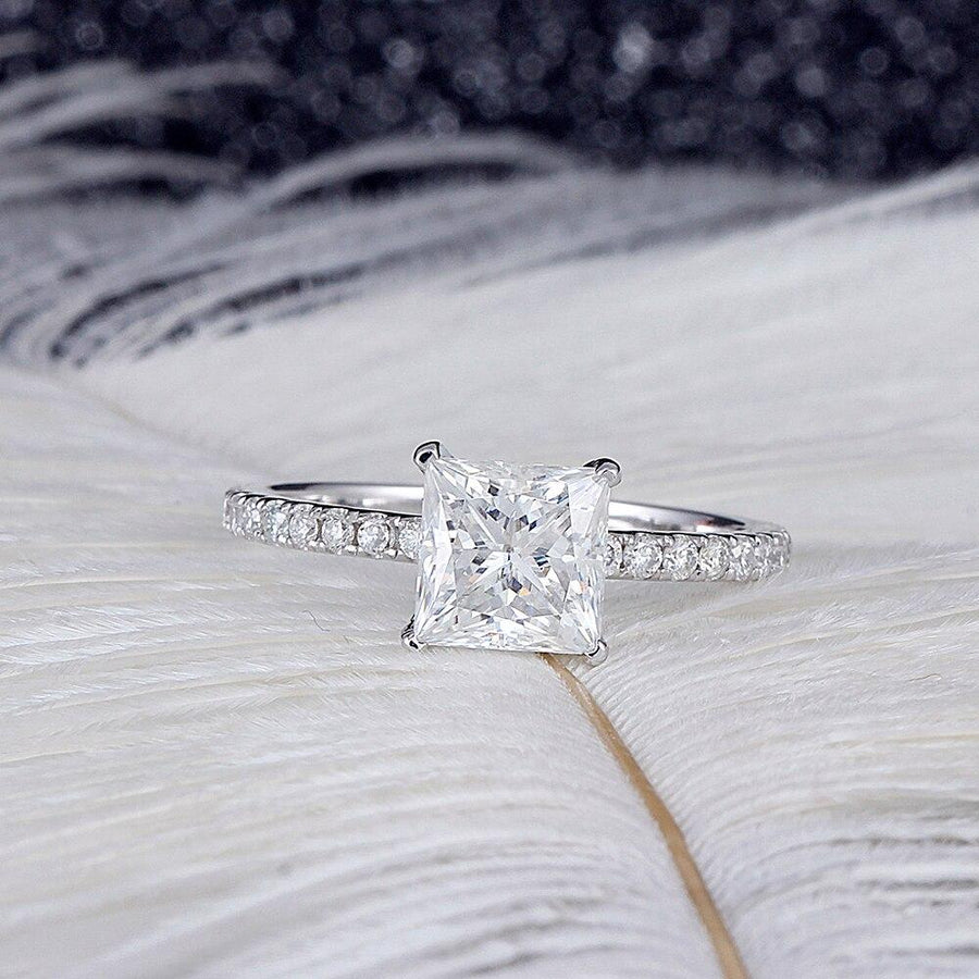 Princess Cut Solitaire 1.5CT Ring in 14K White Gold - Moissanite, Done Better.