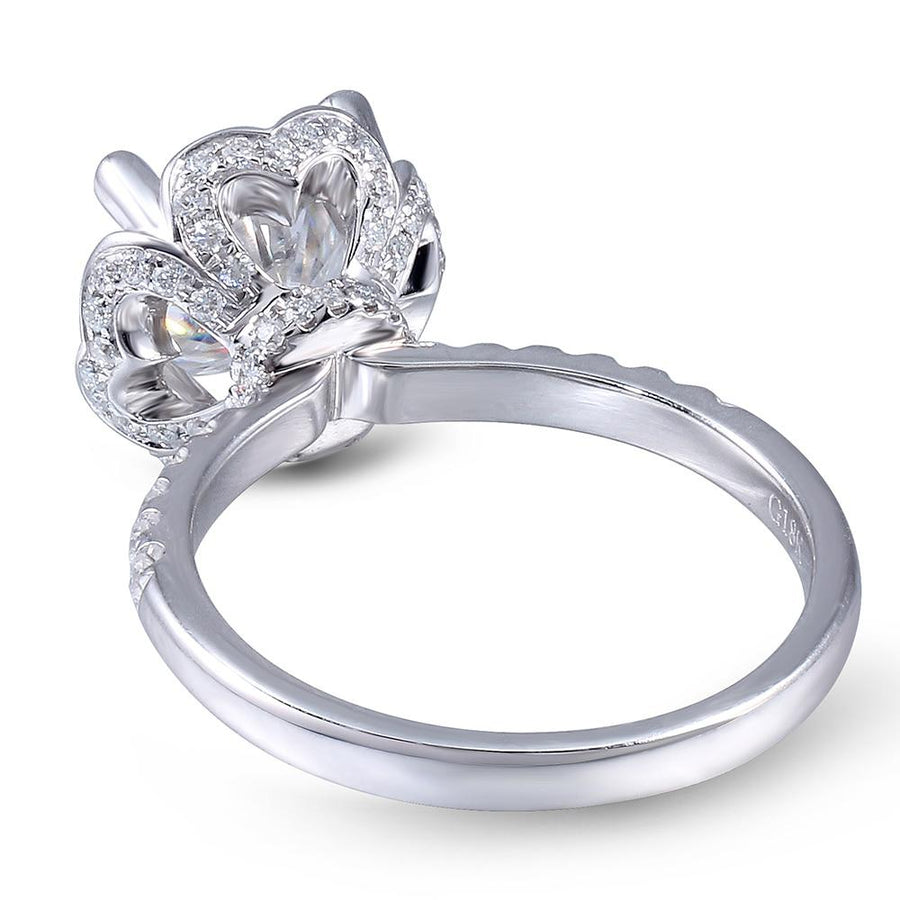 Round with Heart Halo 2.5CT Ring & Eternity Band Set in 14K White Gold - Moissanite, Done Better.